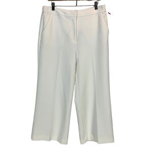 Halogen Elastic High Waist Wide Leg Trousers - White - size Large